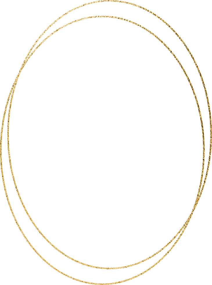 Gold oval geometric frame