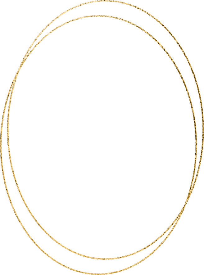 Gold oval geometric frame