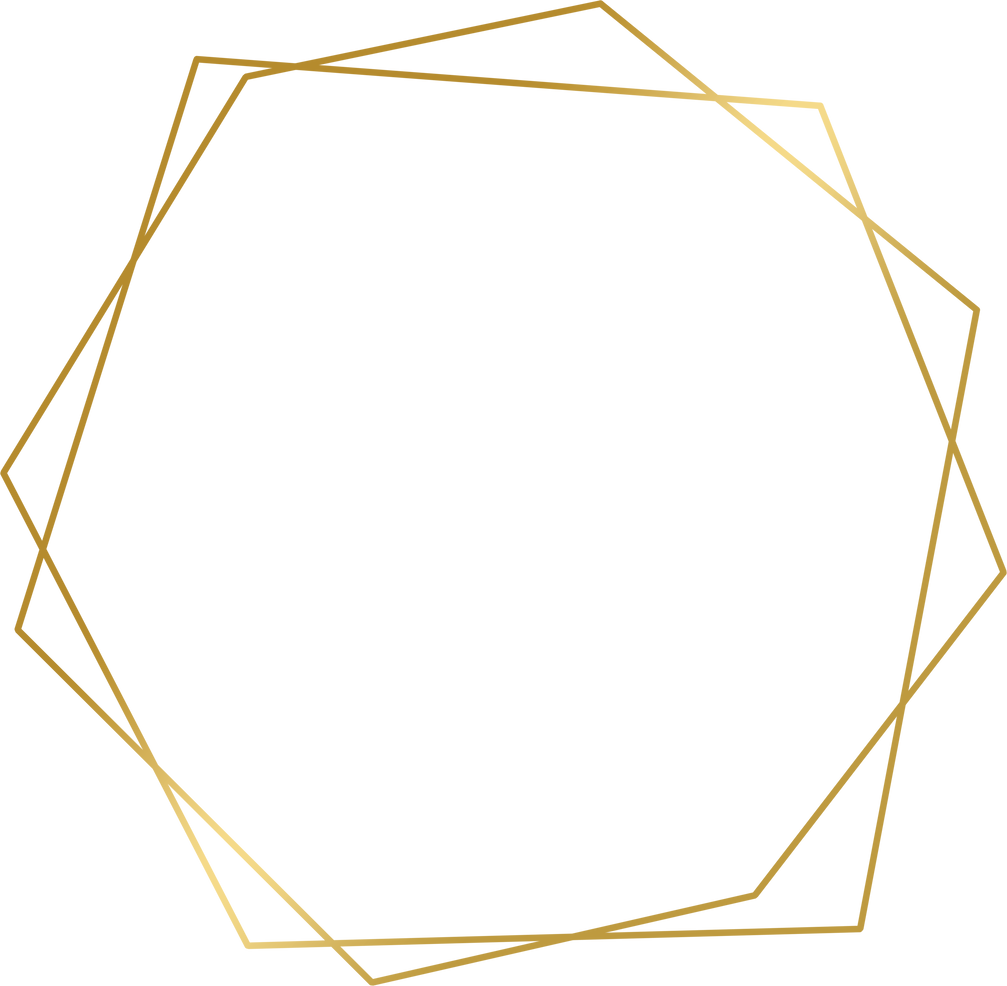 Gold Polygon Border Frame Wedding Hexagon Minimal Geometric